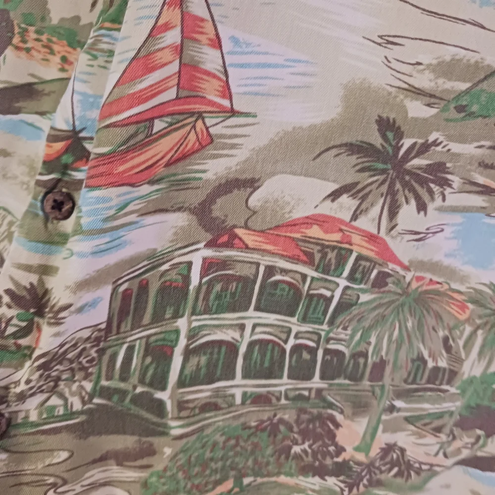100% SILK Hawaiian Shirt Mens XL Beauiful!! - Picture 3 of 7